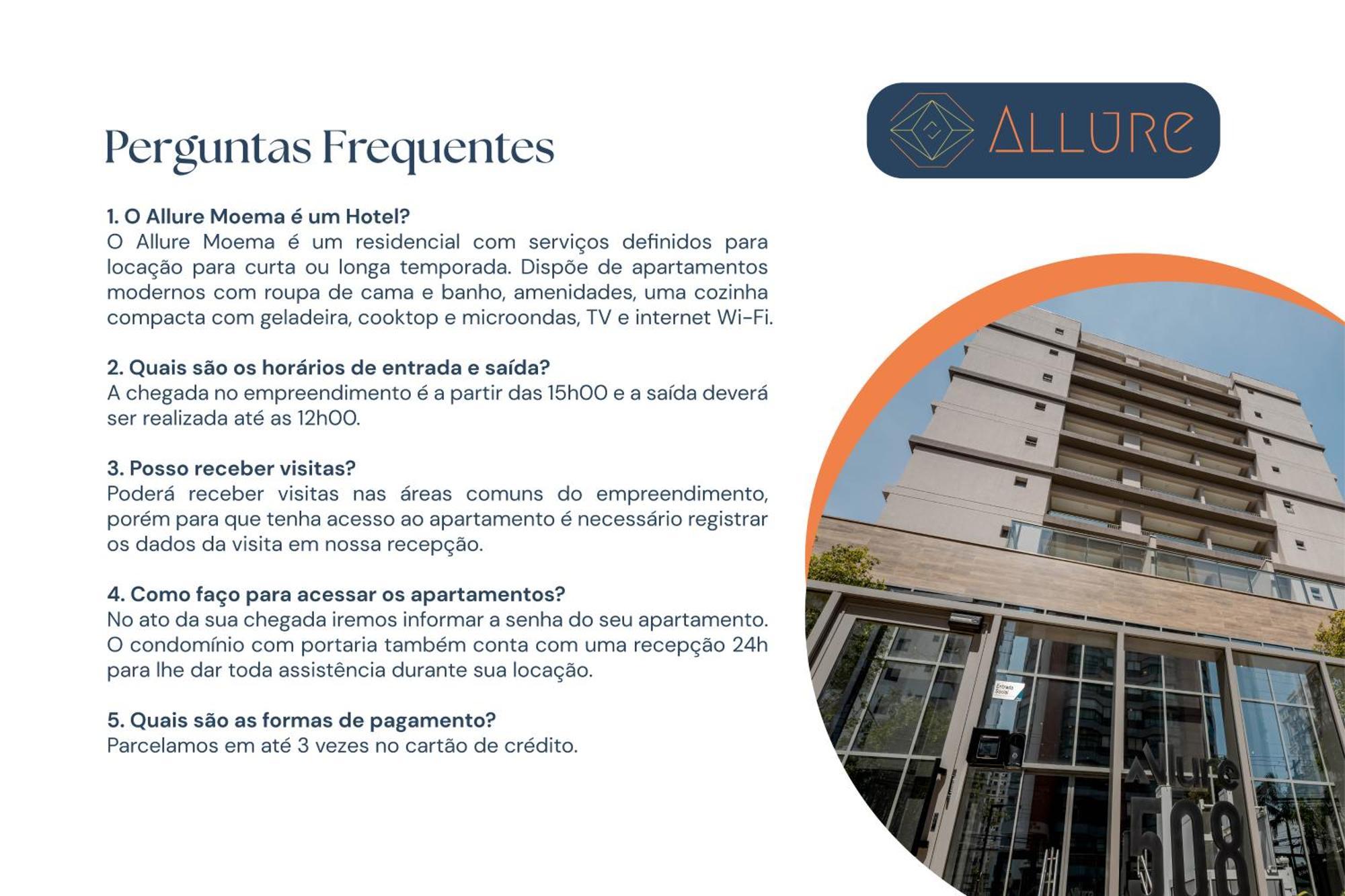 Apartamentos Studio Allure Moema - Com Cafe Da Manha Opcional, Recepcao E Valet 24 Horas Sao Paulo Exterior foto